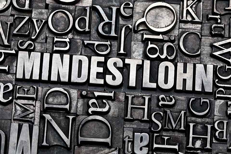 Foto: Schriftzug Mindestlohn